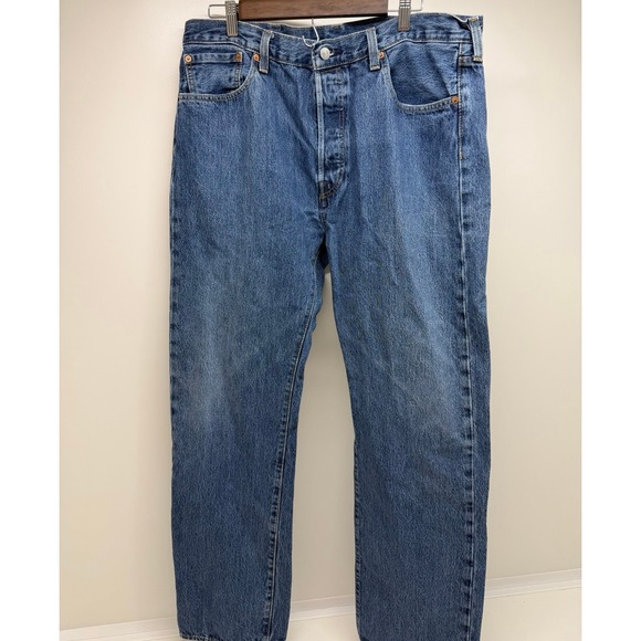 Levi's Other - Levi's Jeans Men's 38 Blue 501 Premium Dark Wash Button Fly Straight Denim 38x34